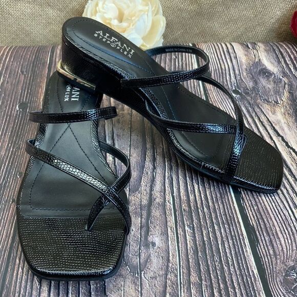 Alfani Black Eadyn Wedge Sandals 6.5M - Picture 7 of 8